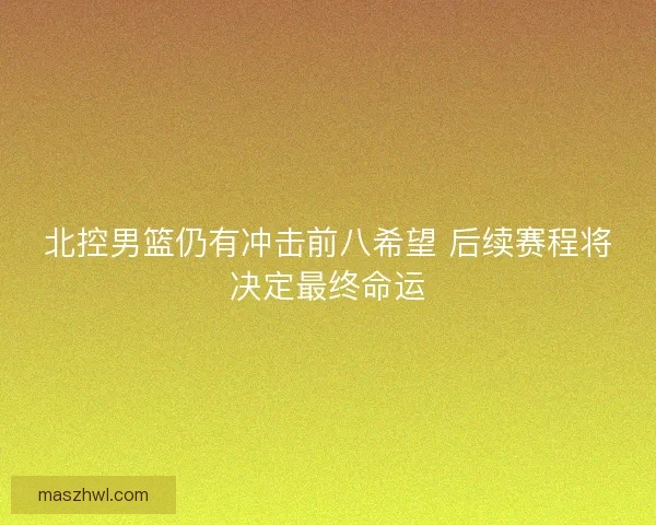 北控男篮仍有冲击前八希望 后续赛程将决定最终命运
